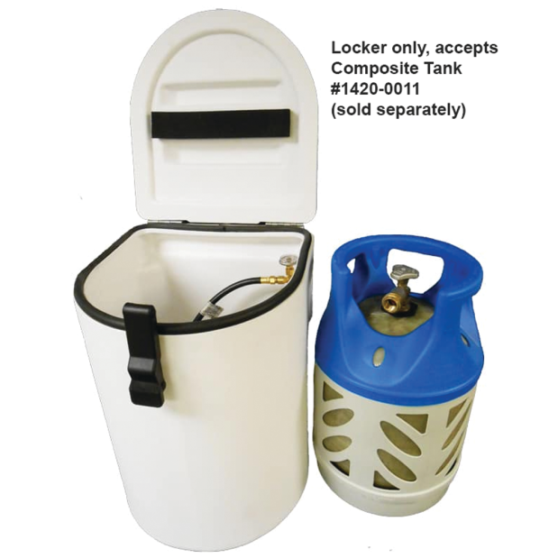 Roto Molded Single Tank LPG Locker - Fully Rigged for 11 lb Tank