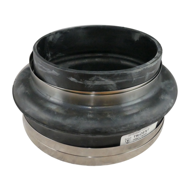 thhr-108ss of Trident Marine Hose & Propane THHR Series Step-Up High Temp Black Rubber Exhaust Bellows - Sgl Hump Hose