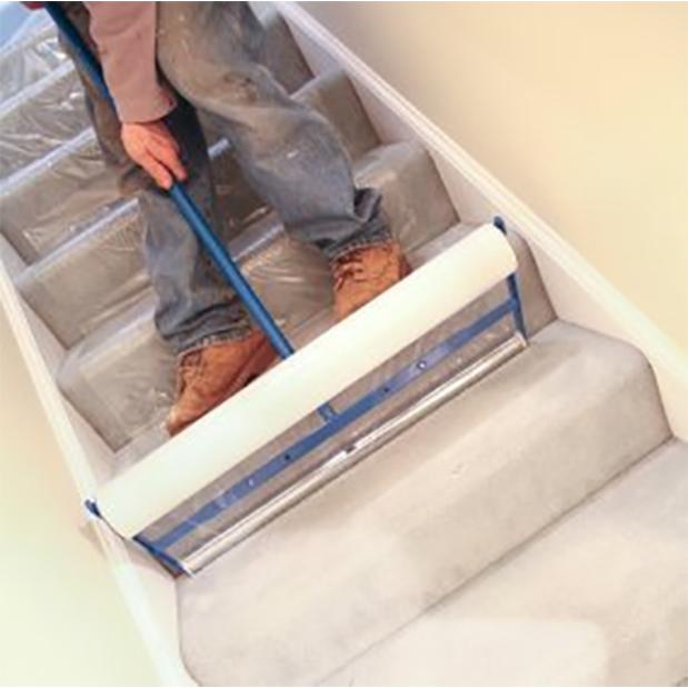 in use of Trimaco Protective Film for Carpets