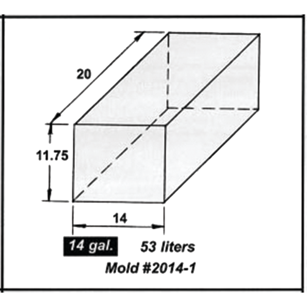 Dimensions of Trionic Corp 14 Gallon Short Rectangular Water or Holding Tank