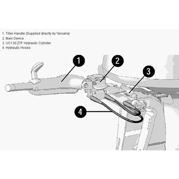 Y1 Yamaha Outboard Zero Torque Feedback Tiller Steering System - 90-115 HP