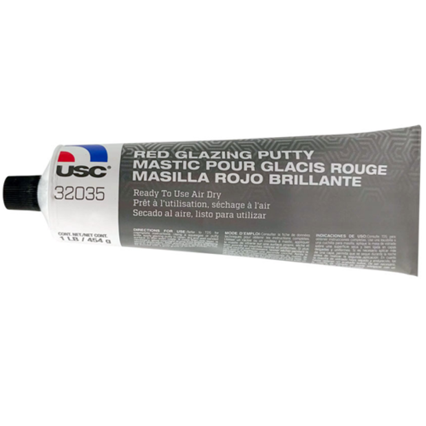 32035-tube of US Chemicals and Plastics Red Glazing Putty