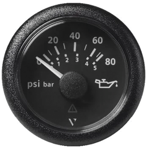 ViewLine Engine Oil Pressure 52 mm - 0-80 Psi-0-5 Bar