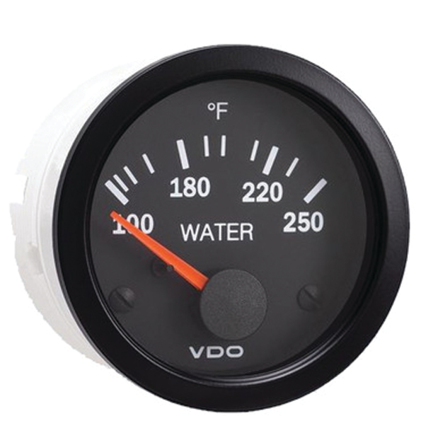 Vision Black Water Temperature Gauge - 250Deg
