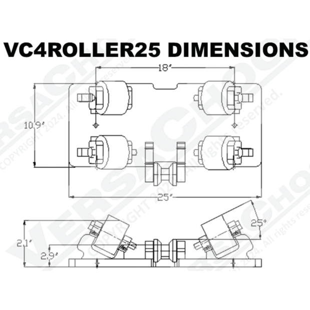 2 or 4 Wheel Roller Kits - 25" Wide