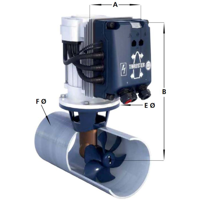 dimensions of Vetus Bow Pro Thruster Series (BOWB)