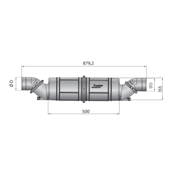 Vetus Rotatable Waterlock Muffler, 75 mm