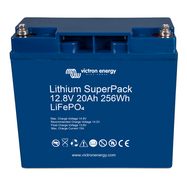 Top View of Victron Energy 12.8V Lithium SuperPack Batteries