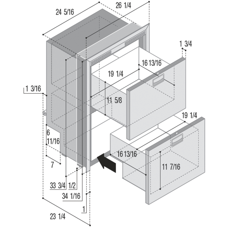 drawer refrigerators and freezers