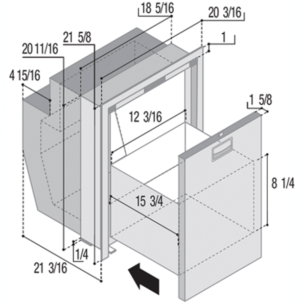 DW62i Drawer Refrigerator / Freezer, Stainless Steel - OCX2 - 2.2 Cu. Ft.