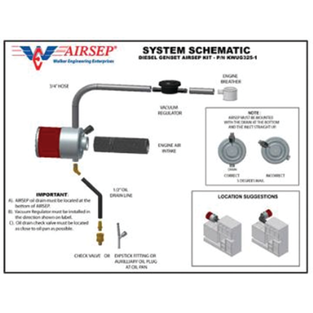 Diagram of Walker Airsep AirSep Marine Diesel Genset Kit