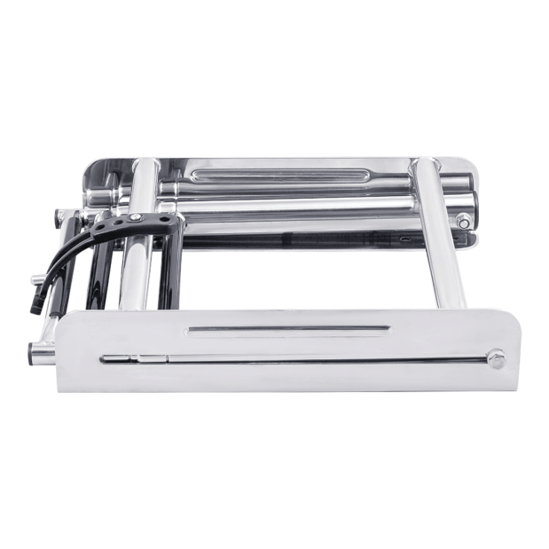 Under Platform Shelved Telescoping Ladder - Stainless Steel