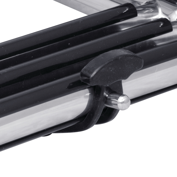 Under Platform Shelved Telescoping Ladder - Stainless Steel