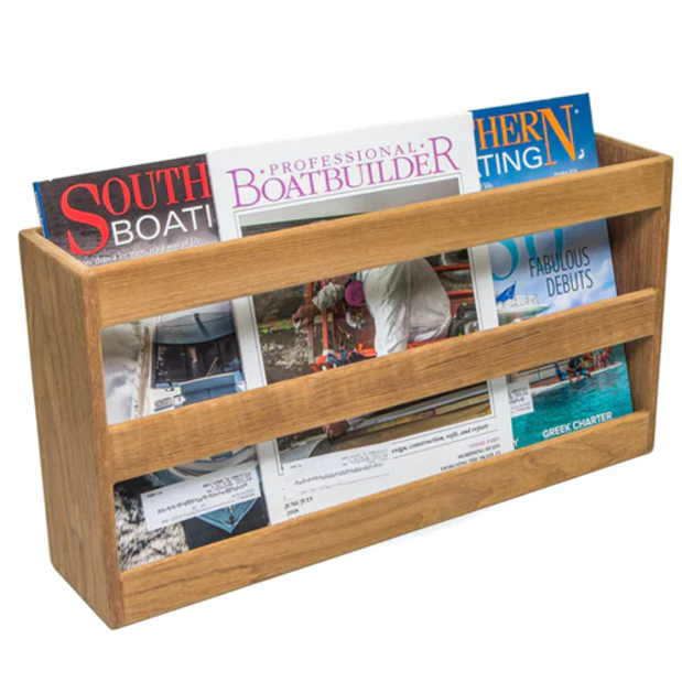 in use of Whitecap Industries Double-Wide Magazine Rack