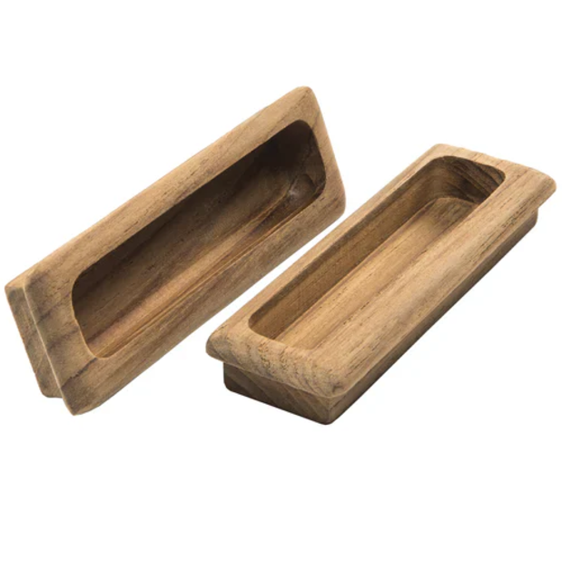 alt of Whitecap Industries Large Rectangular Teak Drawer Pull