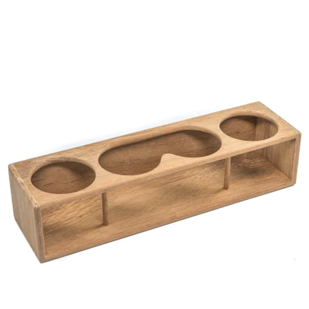 62634 of Whitecap Industries Teak Four Drink and Binocular Rack