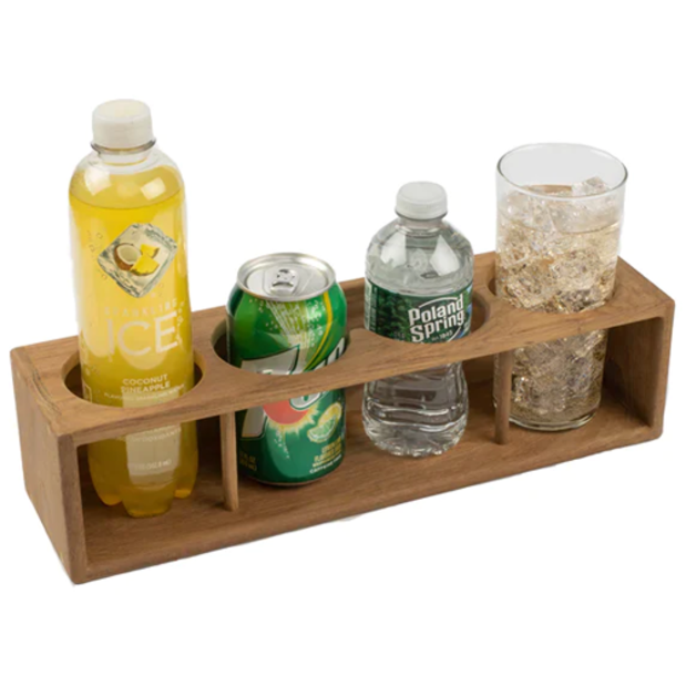 in use of Whitecap Industries Teak Four Drink and Binocular Rack