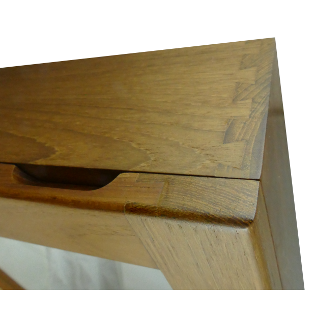 close up of Whitecap Industries Teak Medicine Chest With Mirror