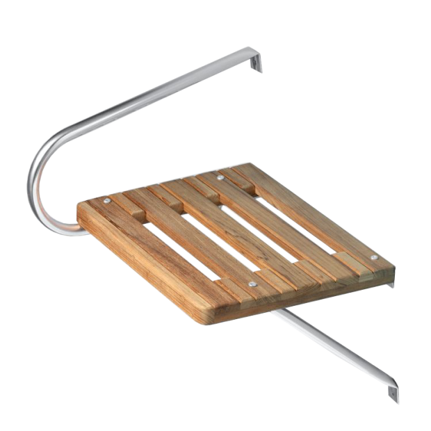 60900 of Whitecap Industries Teak Swim Platform with Handrail