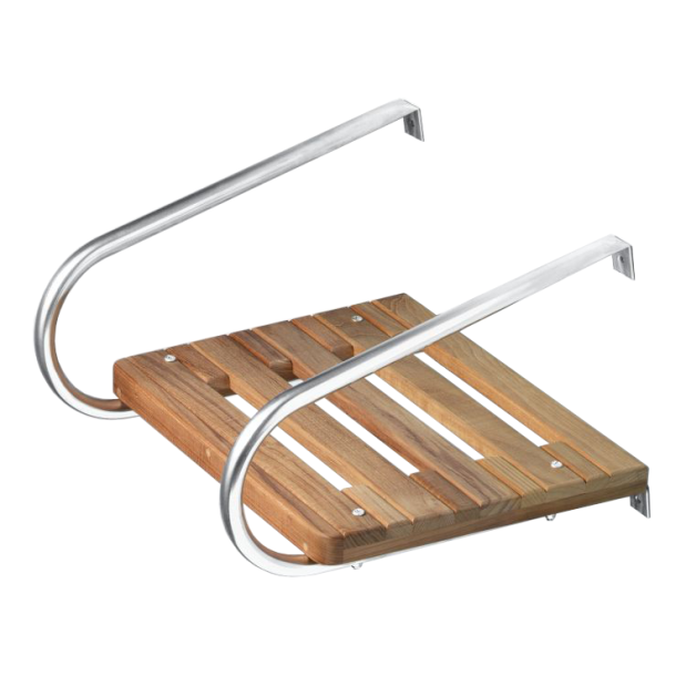 60901 of Whitecap Industries Teak Swim Platform With Dual Handrails