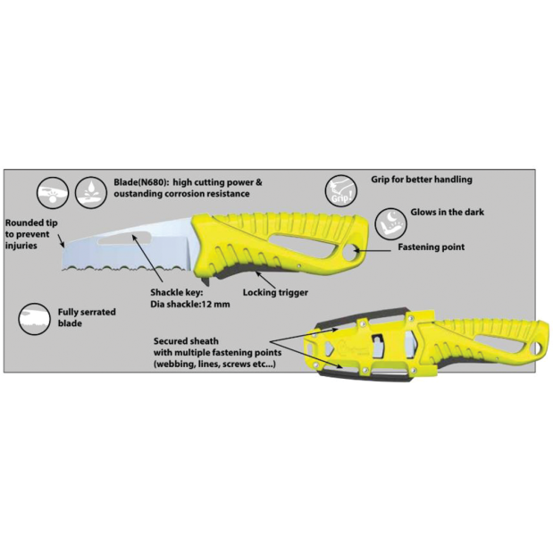 Offshore Rescue knife - Fixed blade