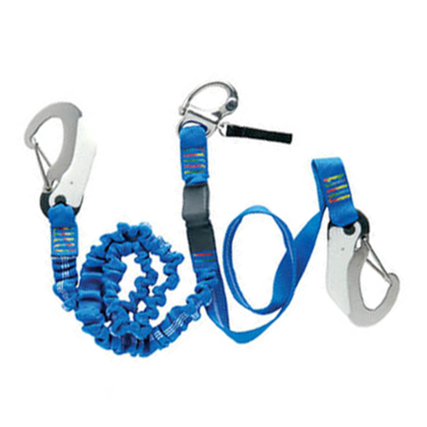 Wichard OSR Safety Tether - 1 Snap Shackle, 2 Safety Hooks, 1 Elastic & 1 Fixed Leg