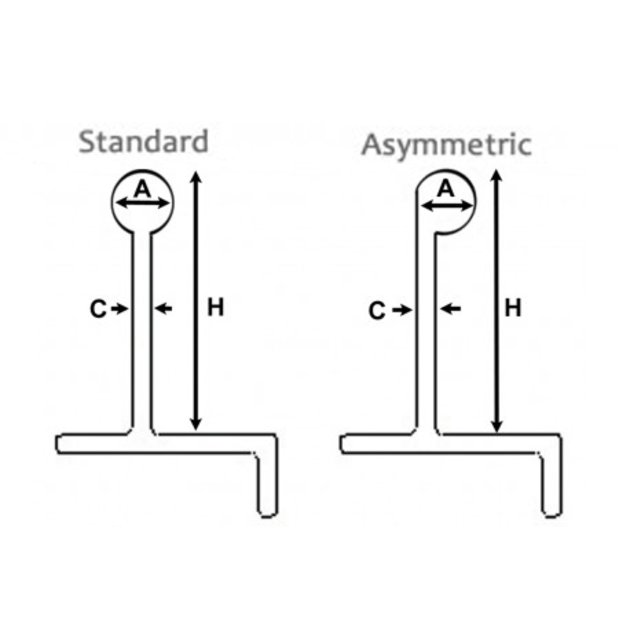 Dimensions of Wichard Toe Rail Pad Eyes - for Symmetric Toe Rails