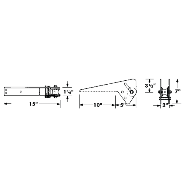 Stainless Steel Bruce Anchor Roller&frasl;Mount Up to 16#