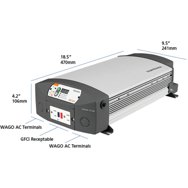 1800W Freedom HF Modified SW Inverter Charger - 12V DC In, 120V AC Out, 40A