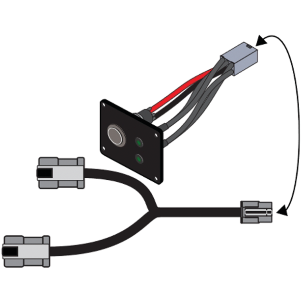 Remote On/Off Switch w/ LEDs for 4 Pin D Connector