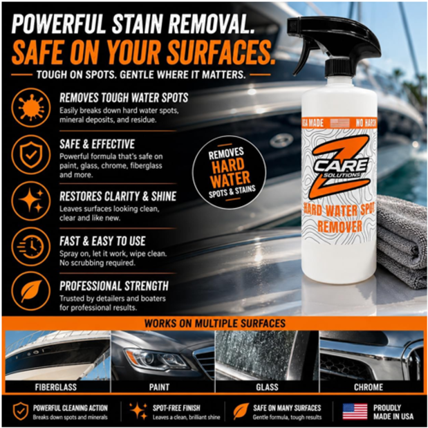 remover of ZCare Cleaning Products Hard Water & Calcium Spot Remover for Boats & Cars