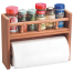 Teak Paper Towel Rack with Spice Rack