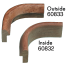 Inside and Outside Teak Corner Rail Molding