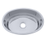 top of Ambassador Marine Oval Flat Bottom Sink - Mirror SS Without Studs