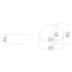 Dimensions of Ambassador Marine Oval Sink 13-1/4" Wide - Brushed Stainless Steel Finish, Without Studs
