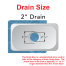 drain of Ambassador Marine Rectangle Sink - Brushed SS Finish, Without Studs