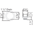 Dimensions of Ambassador Marine 2-1/4" Straight Drain Kit