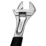 Adjustable Wrench w/ Rubber Handle & Chrome Finish