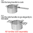 Set of 3 Stainless Steel Saucepans with Lids