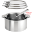 Set of 3 Stainless Steel Saucepans with Lids