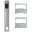 Set of Removable Handle and 2 Side Handles in Brushed Stainless Steel