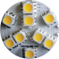 G4 2-Pin Flat Disk LED Bulb - RED, with Rear or Side Pins