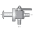 Diagram of Forespar Marelon Full Flow Seacock - Mushroom Thru Hull x Ball Valve x Str. + 90 Deg Hose Barbs - OEM