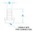 dia of Groco Straight Tail Piece TP Series - Bronze