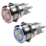 combo of Hella Stainless Steel Push-Button On-Off Switch - LED Indicator