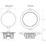 dimensions of Lumitec Mirage LED Down Light - Polished Stainless Steel