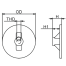 Dimensions of Martyr Mercury Force/Mariner Outboard Circular Plate Anode - Zinc