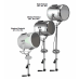 Fig 884 Searchlights Showing Accessory Controls Attached of Perko 10", 12" & 14" Fig. 884 Lever Control Solar-Ray Searchlights