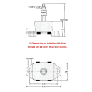Dimensions of R and D Drivetrain 3/4" Stud Long Hole Engine Mount