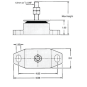 Dimensions of R and D Drivetrain 5/8" Stud Small Shear Mount